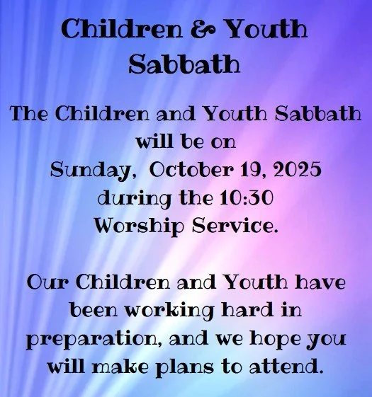 Join us for our Children and Youth Sabbath during our worship service at 10:30am this Sunday! We hope you will come see how hard they have been working!