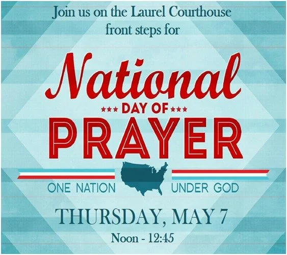 Join us on Thursday on the front steps of the Courthouse as we gather for the National Day of Prayer! Hope to see you there!