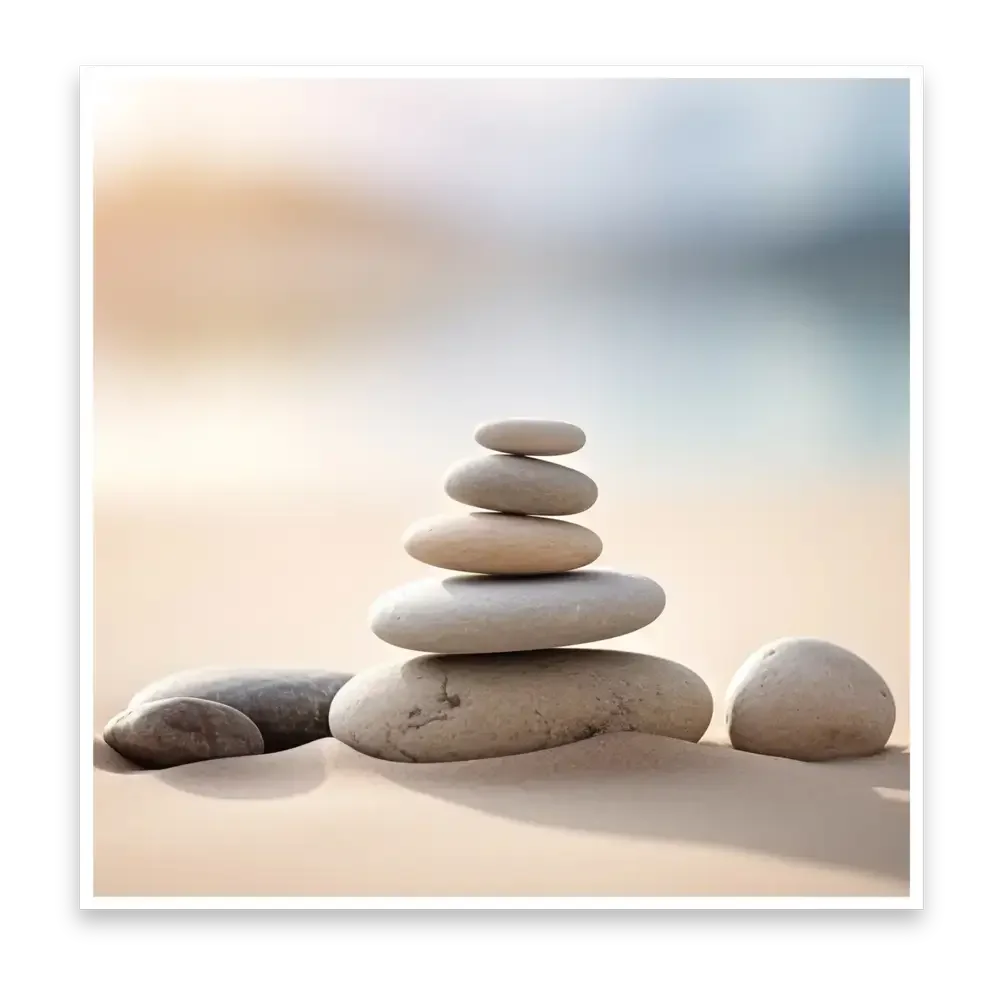 A stack of stones on a beach, representing addiction counseling - Healing Family Addiction