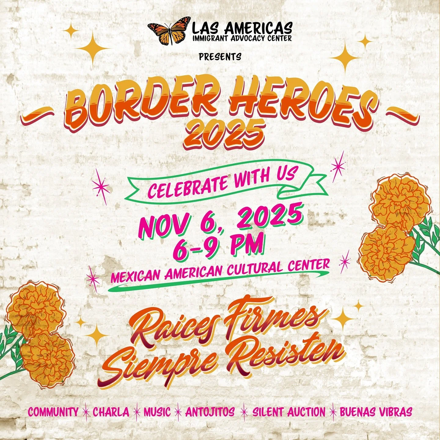 🌟 Honoring Our Border Heroes 🌟

Join us for Border Heroes 2025: an evening celebrating resilience, community, and justice. 💛

✨ Award Ceremony honoring our Border Heroes
✨ Elevated street food by @desertbloomcatering 
✨ Patio DJ set with @rodrigar
