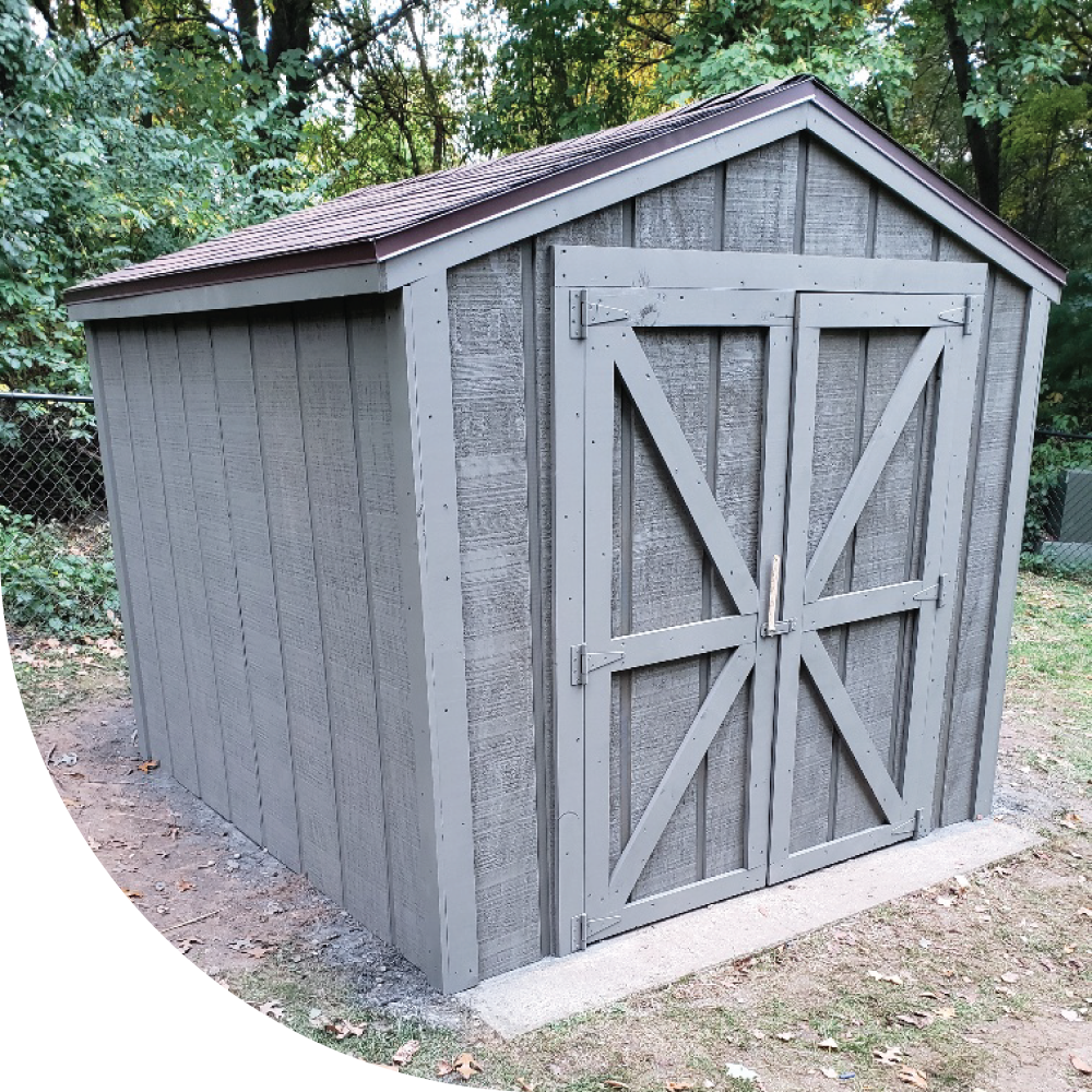 Exterior storage shed