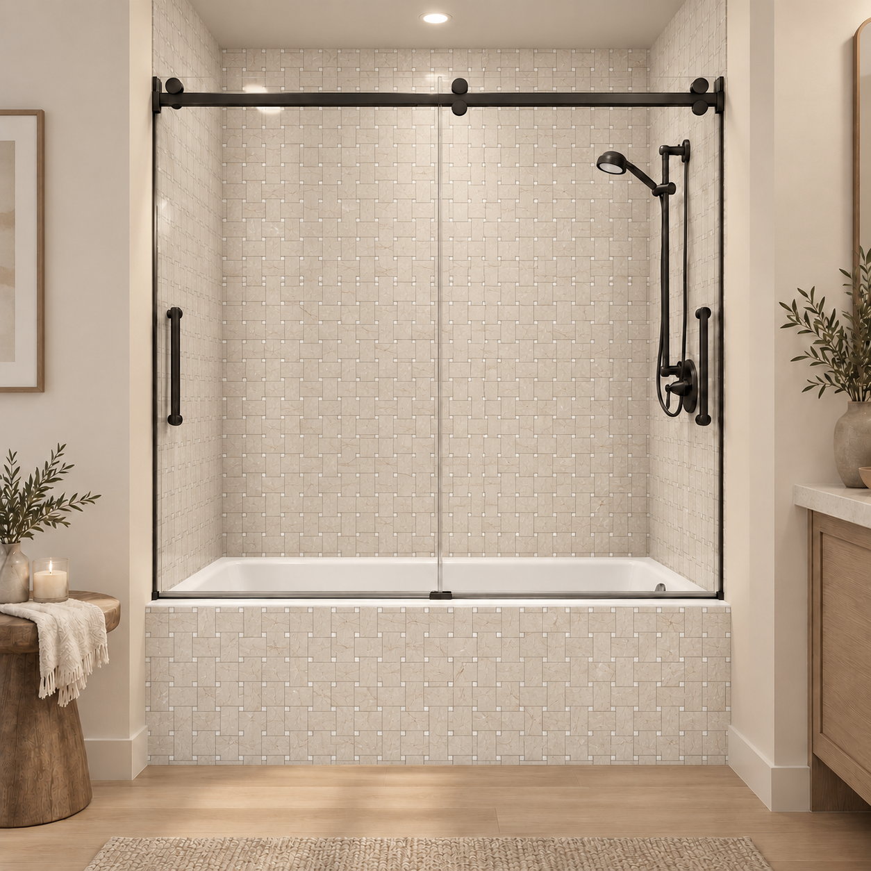 Sedona Basketweave tub surround rendering