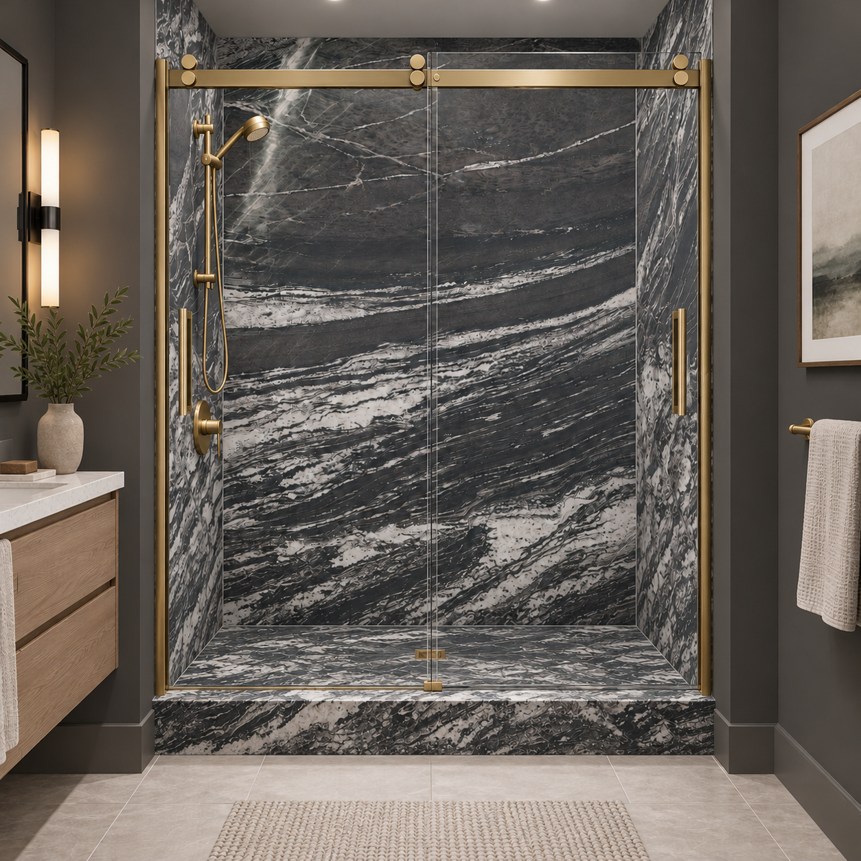 Galaxy shower rendering