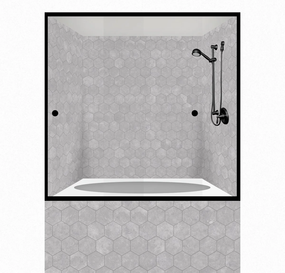 Washed Concrete 6 Inch Hexagon Tub Surround