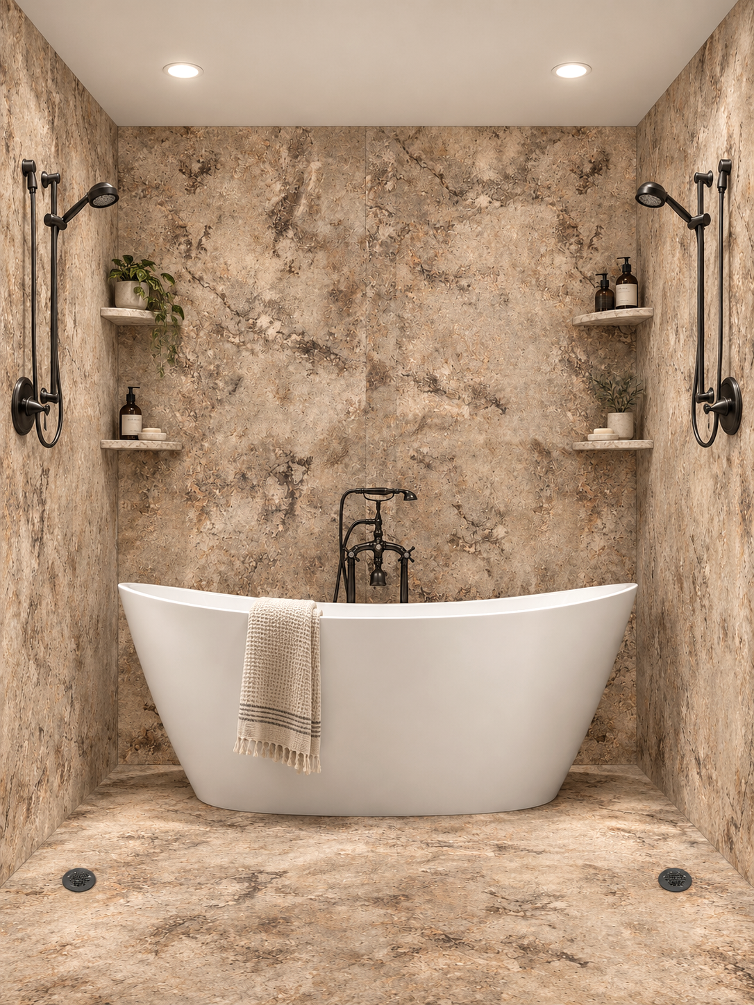 Copper Canyon tub and shower wet room rendering