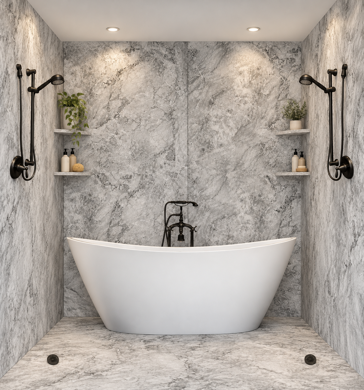 Kodiak tub and shower wet room rendering
