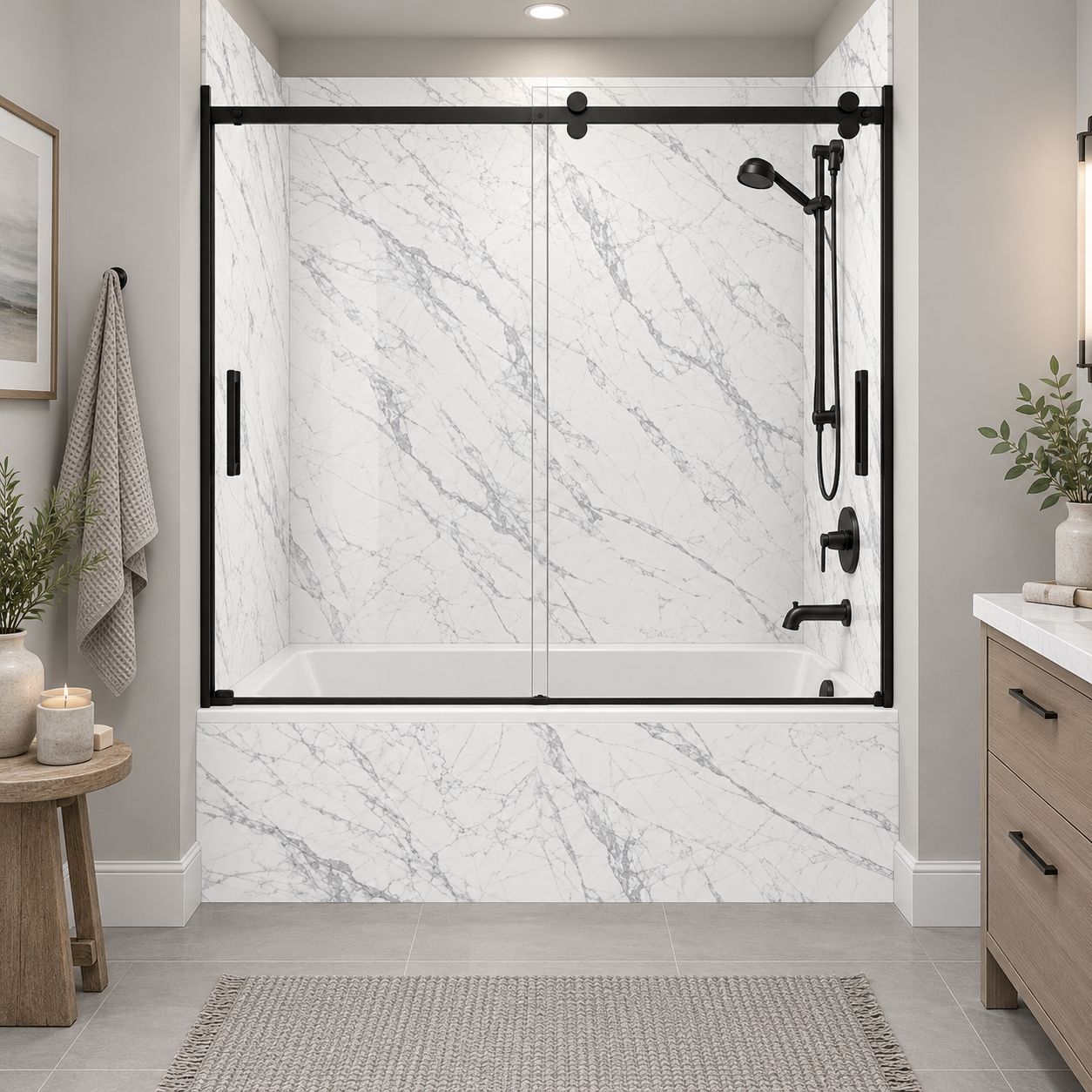 Gray Ferrera tub surround rendering