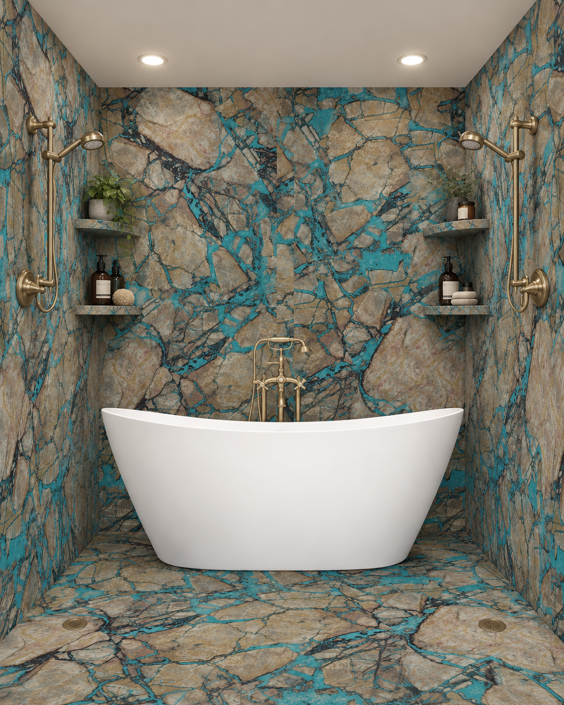 Navajo tub and shower wet room rendering