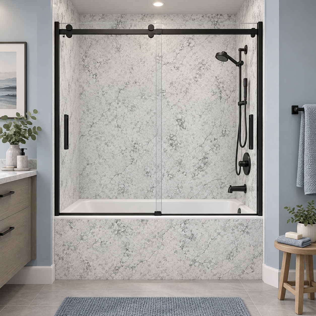 Milano Gray tub surround rendering