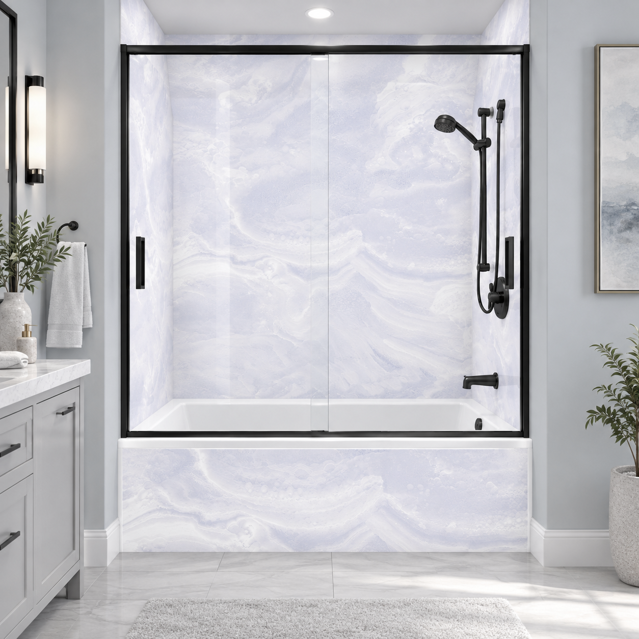 Lilac tub surround rendering