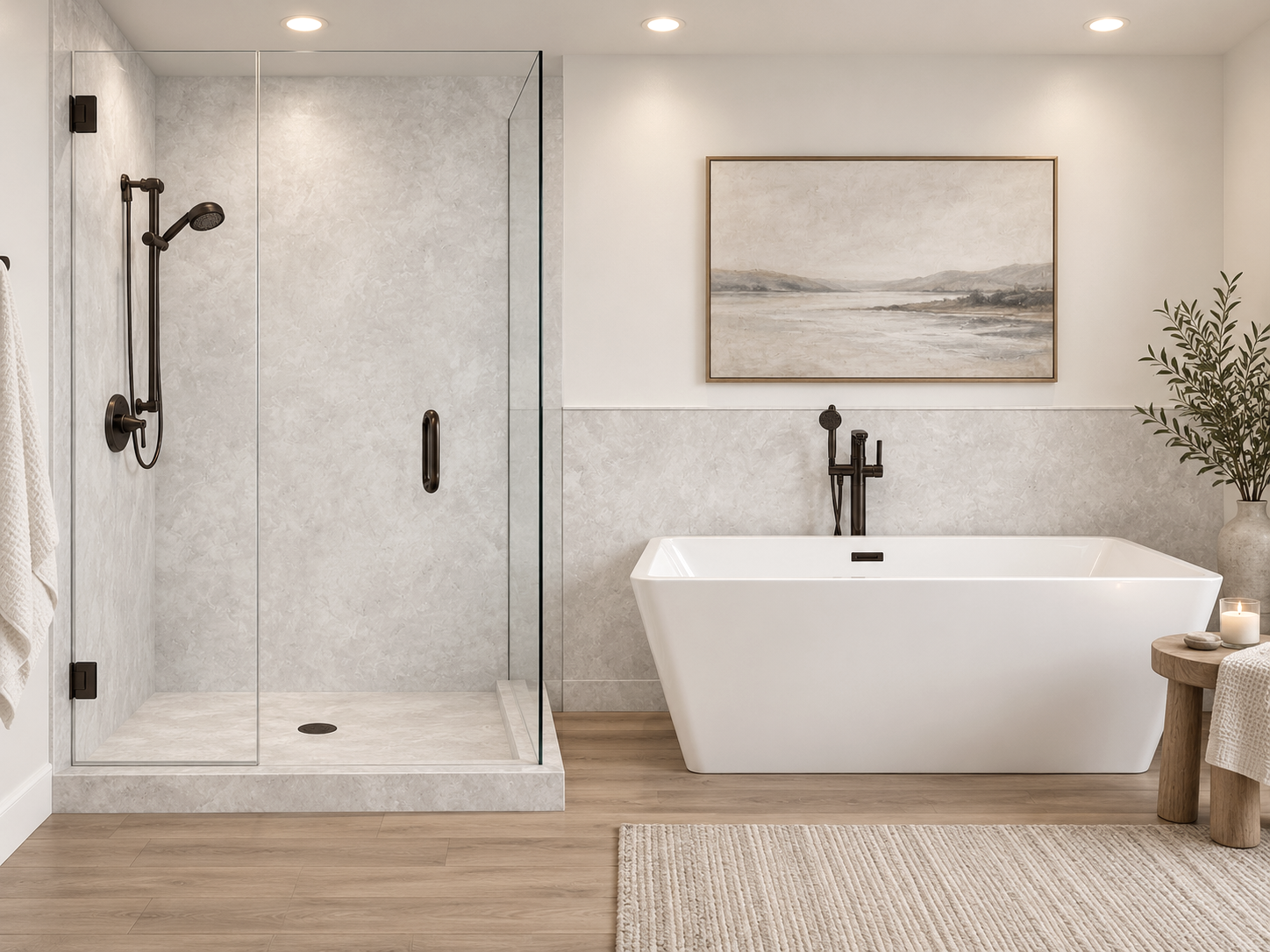 White Concrete 2 Wall Surround and Wainscoting rendering