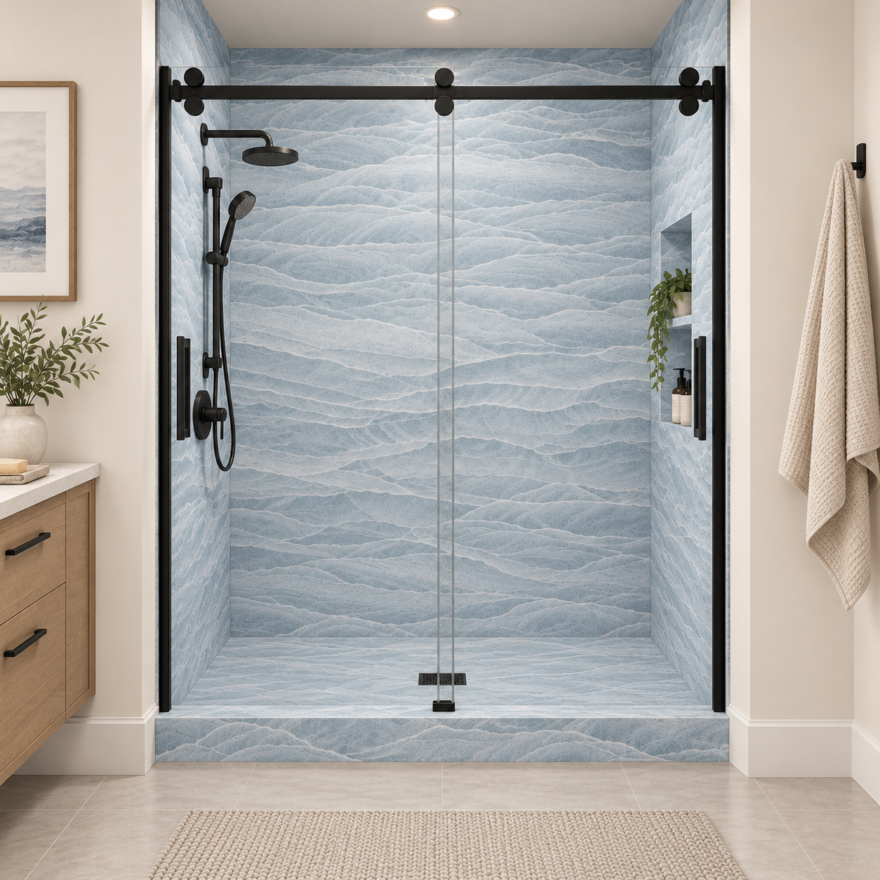 Ocean Waves shower rendering