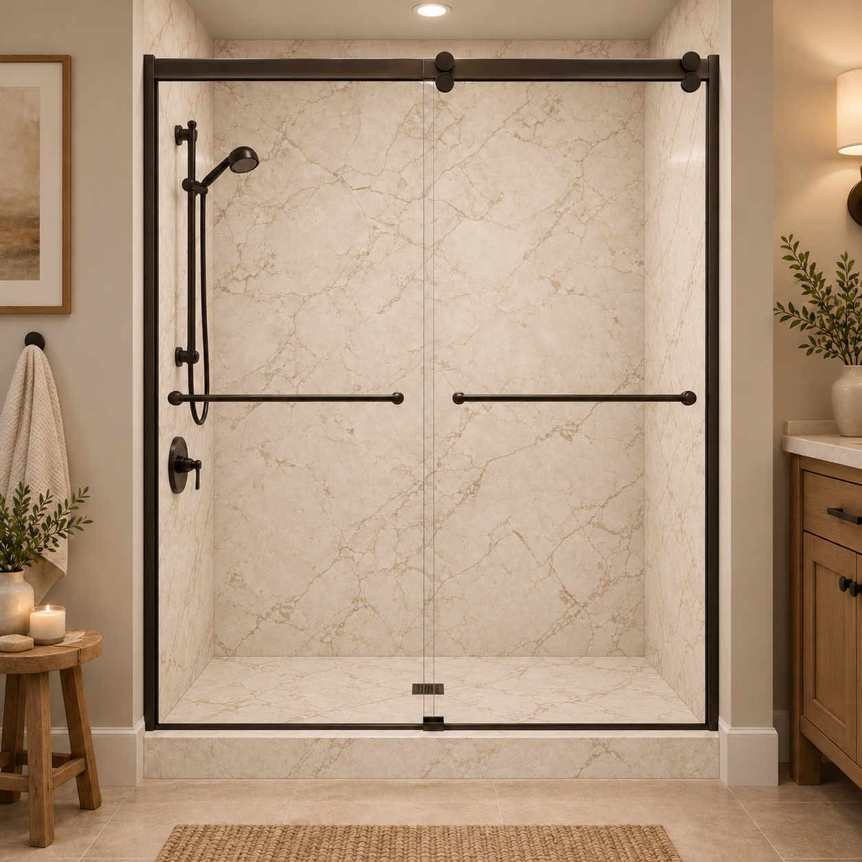 Crema Beige shower rendering