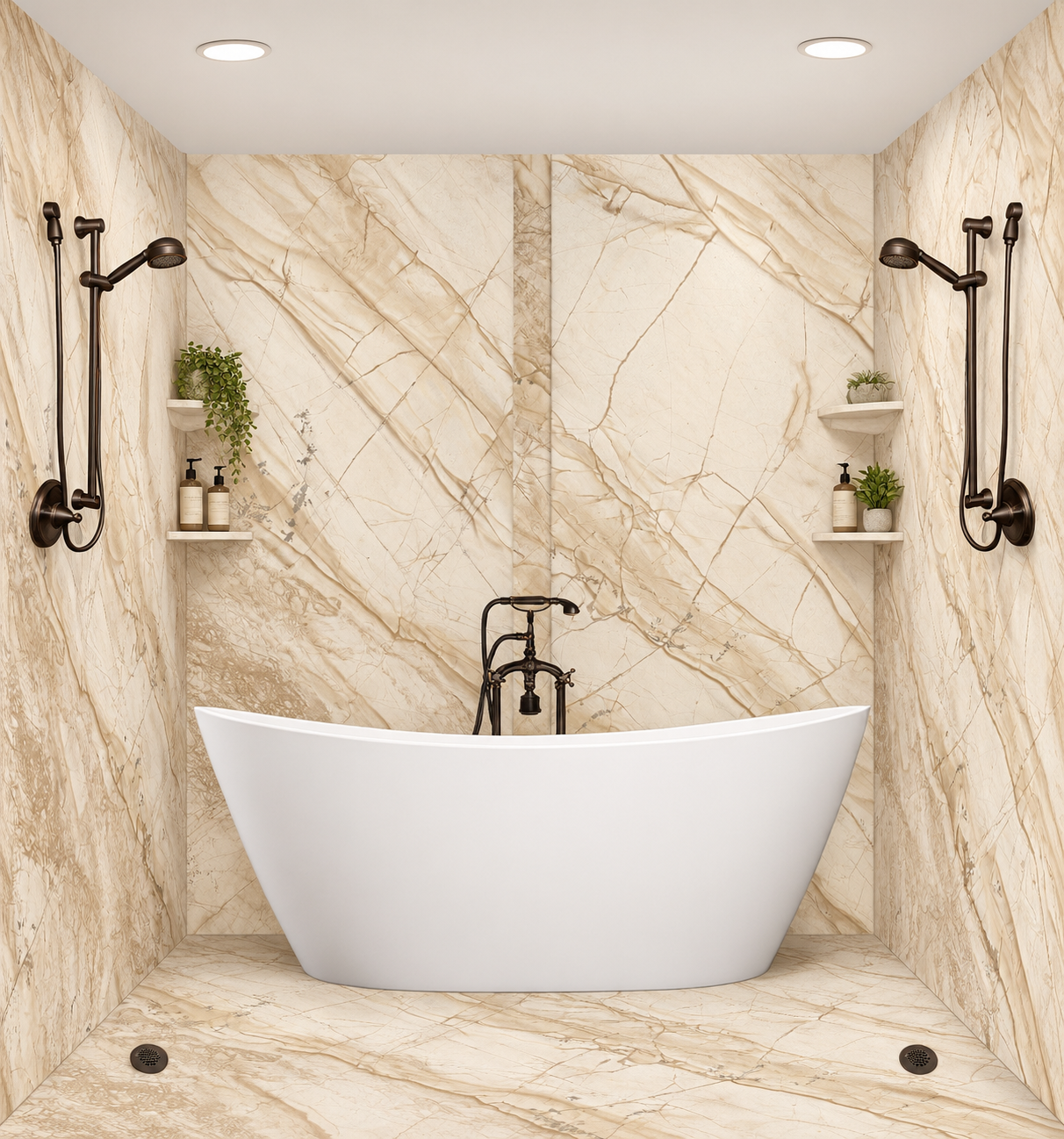 Anasazi tub and shower wet room rendering