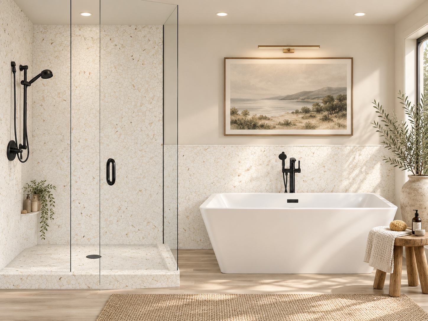 Manchester Shards 2 wall shower and wainscot  rendering