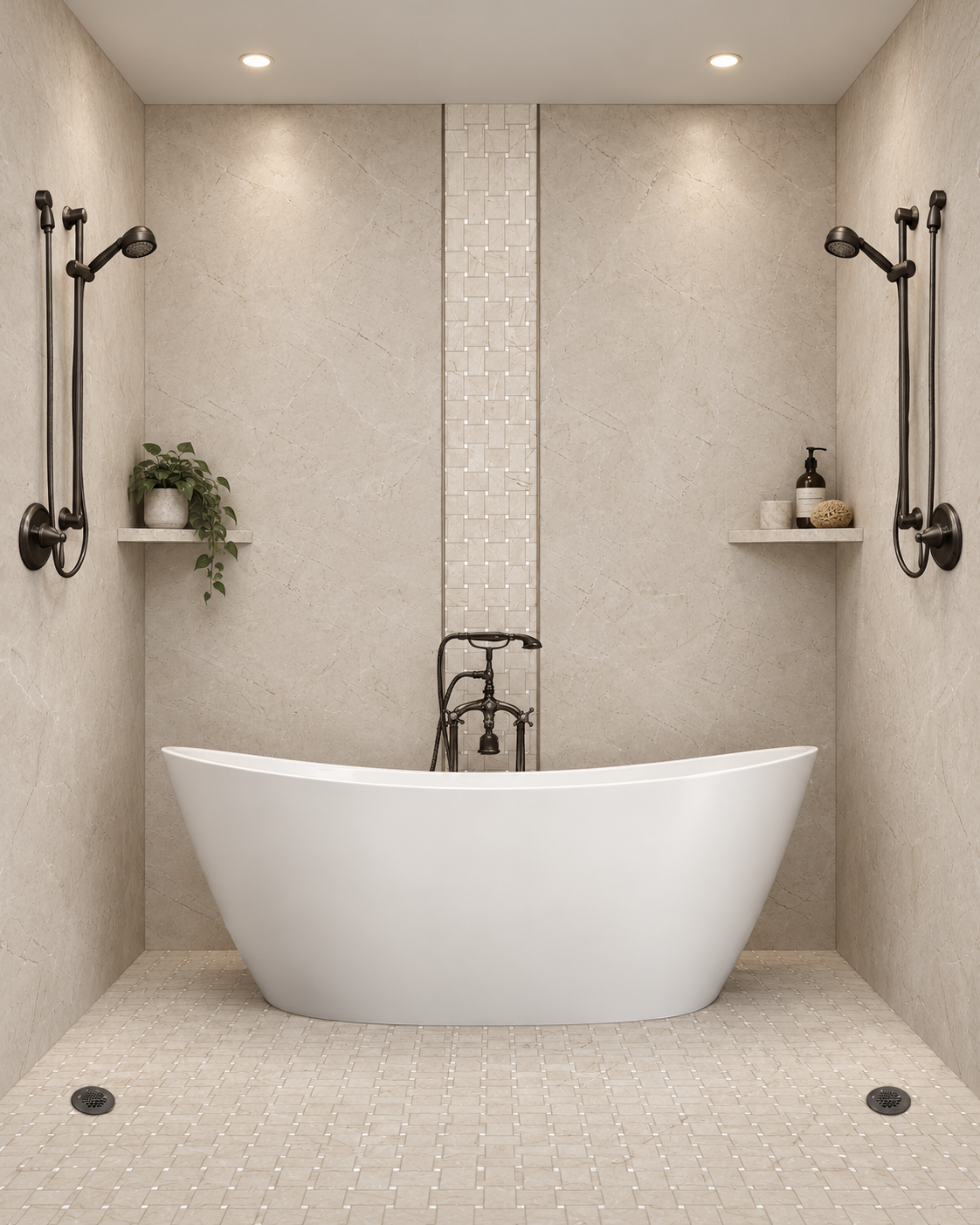 Sedona Basketweave accent strip and floor rendering