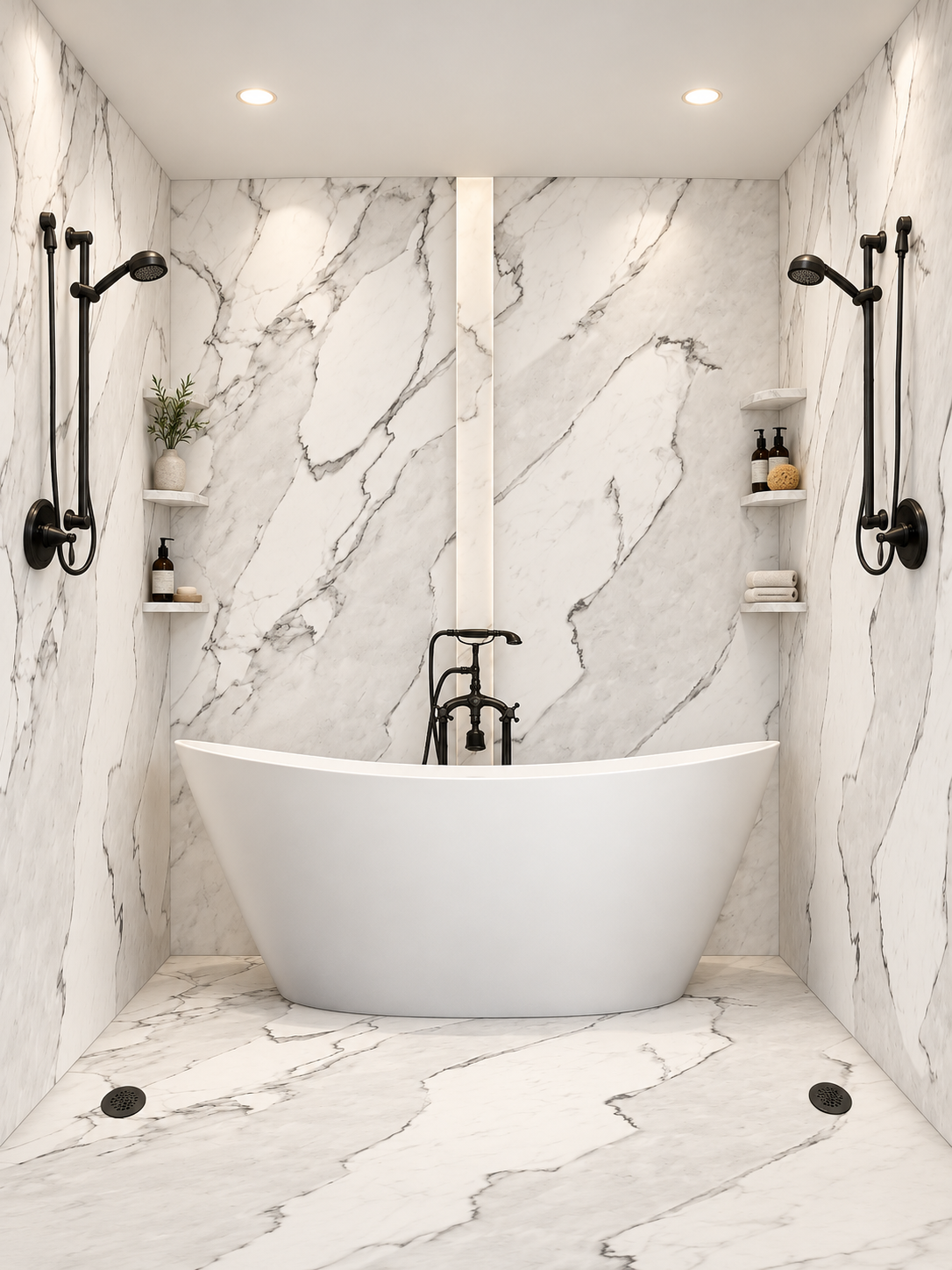Aria Griggio tub and shower wet room rendering 