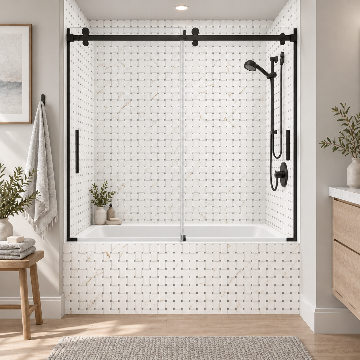 Manchester Basketweave tub surround rendering