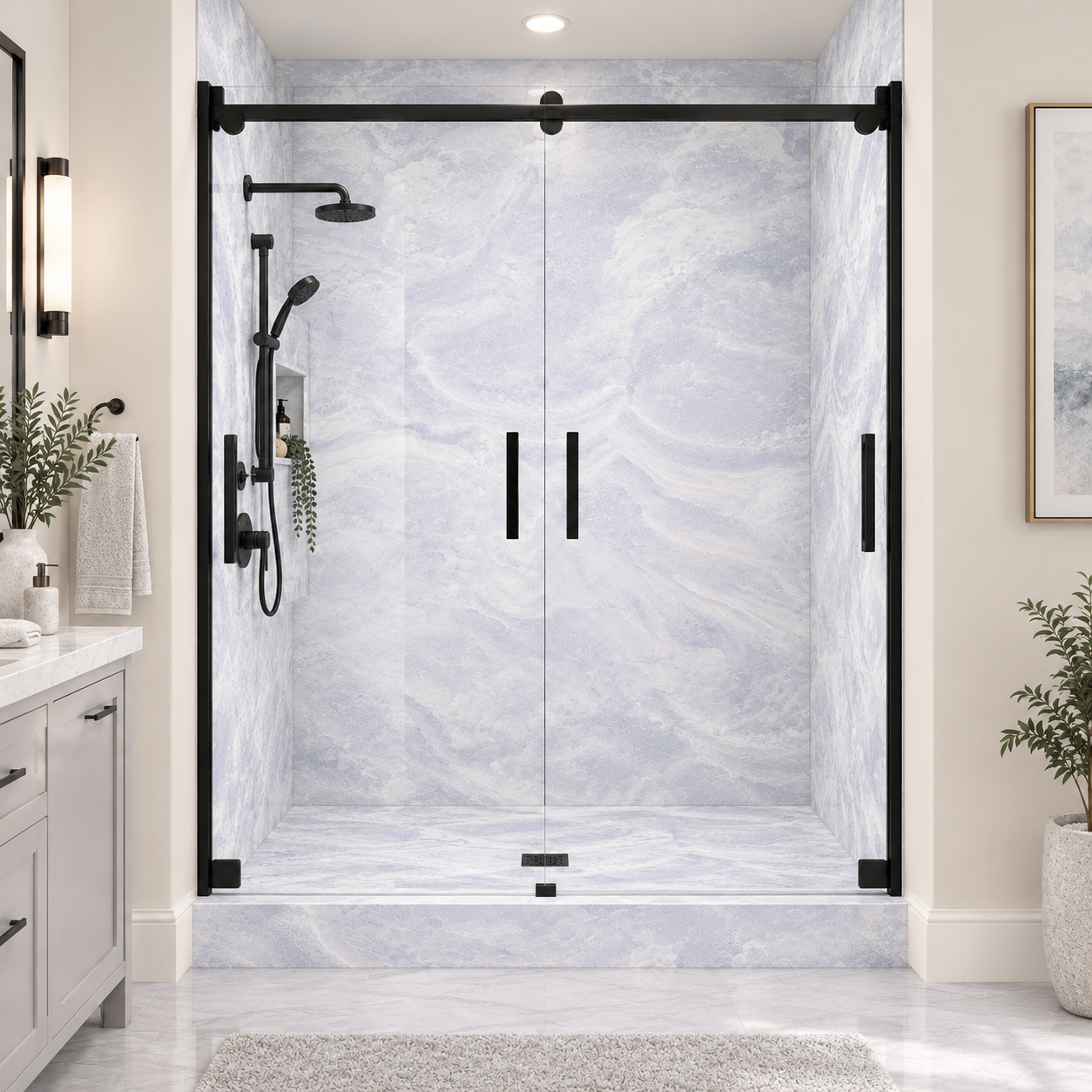 Lilac shower rendering