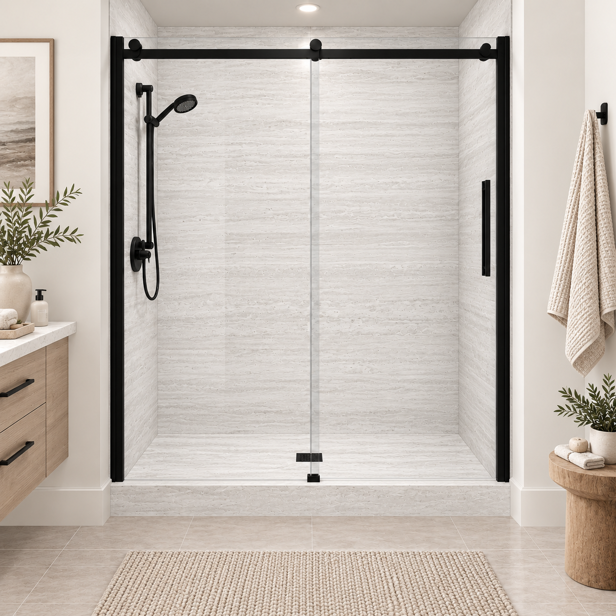 Stratus White shower rendering