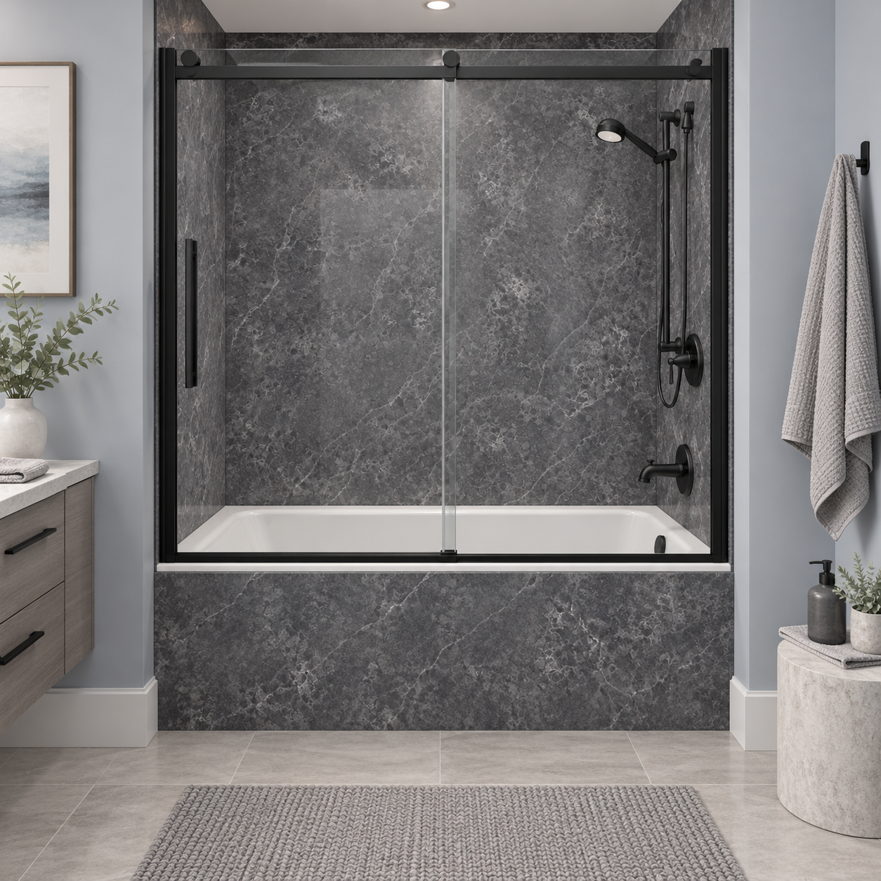 Milano Nero tub surround rendering