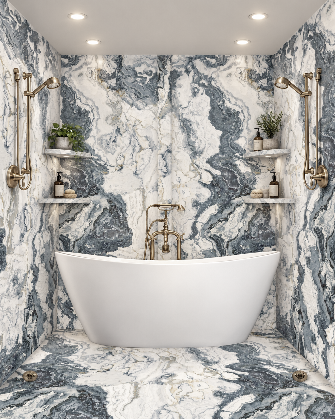 Robin tub and shower wet room rendering