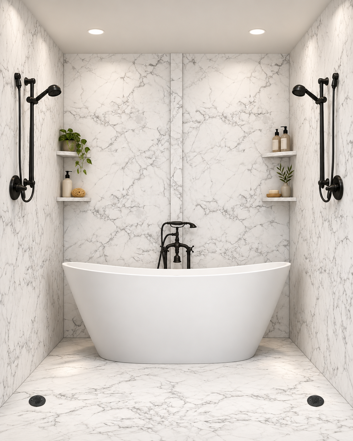Juneau tub and shower wet room rendering