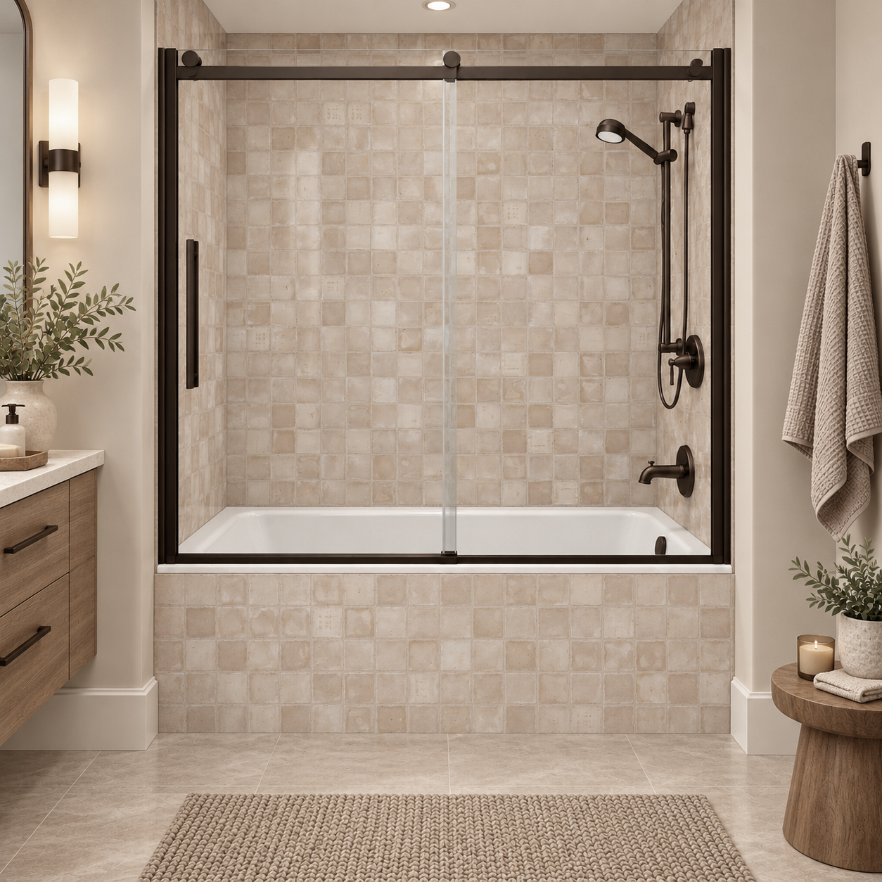 Sand 4x4 Terracotta tub surround rendering