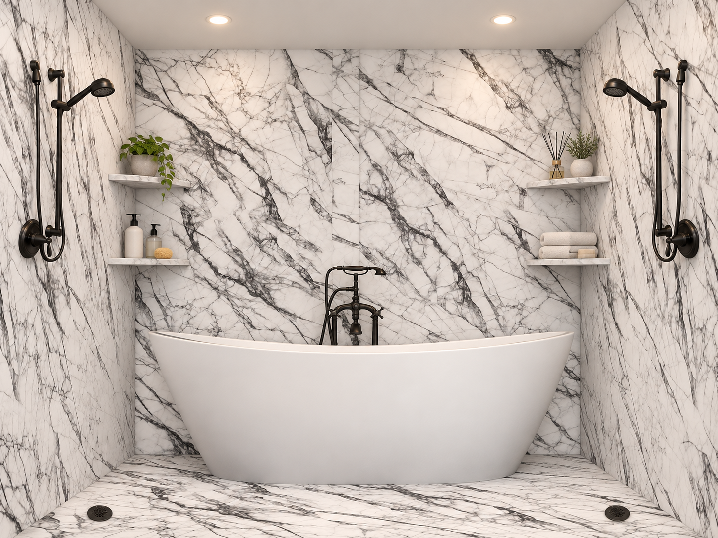 Ferrera tub and shower wet room rendering