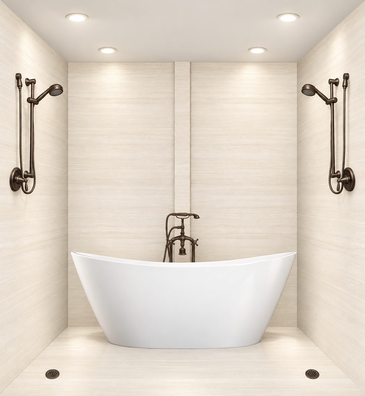 Sienna Drift tub and shower wet room rendering