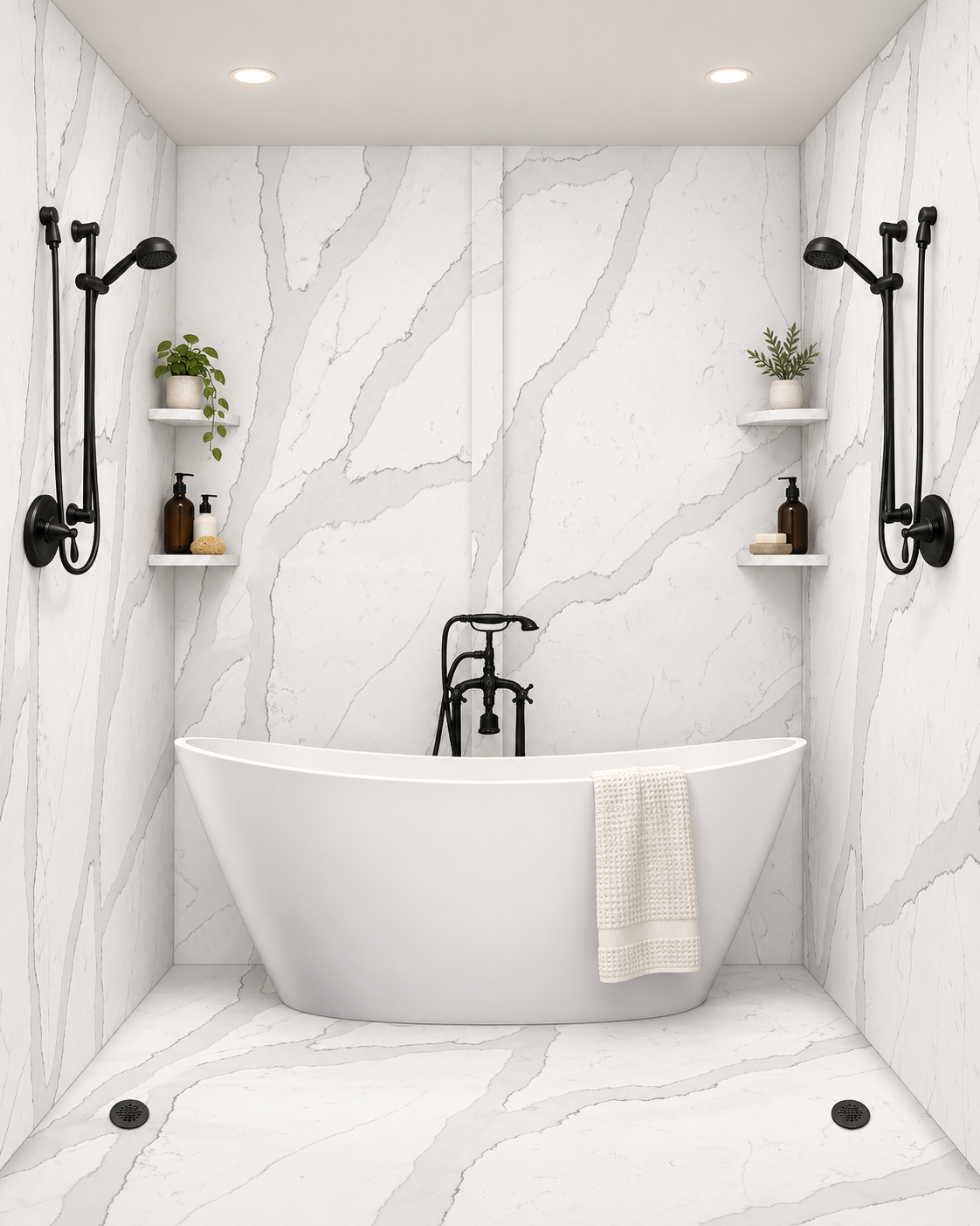 Grayhaven tub and shower wet room rendering