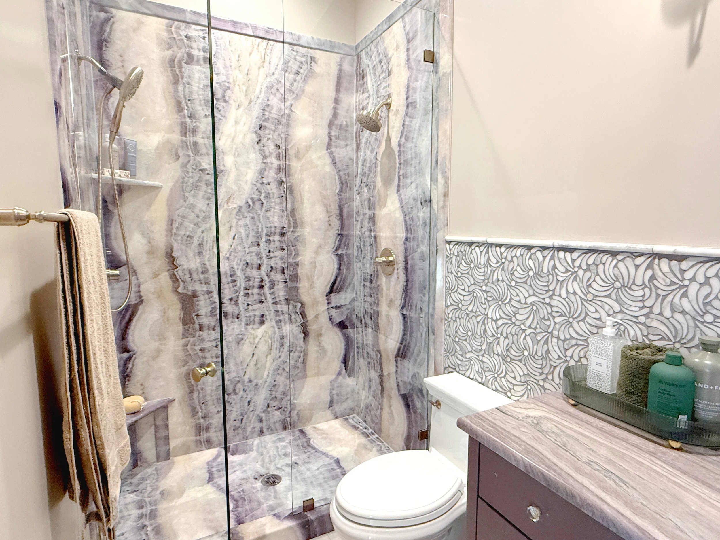 Amethyst shower surround