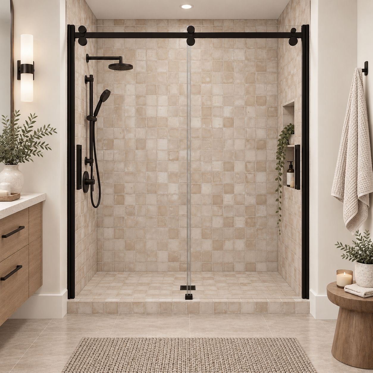 Sand 4x4 Terracotta shower rendering