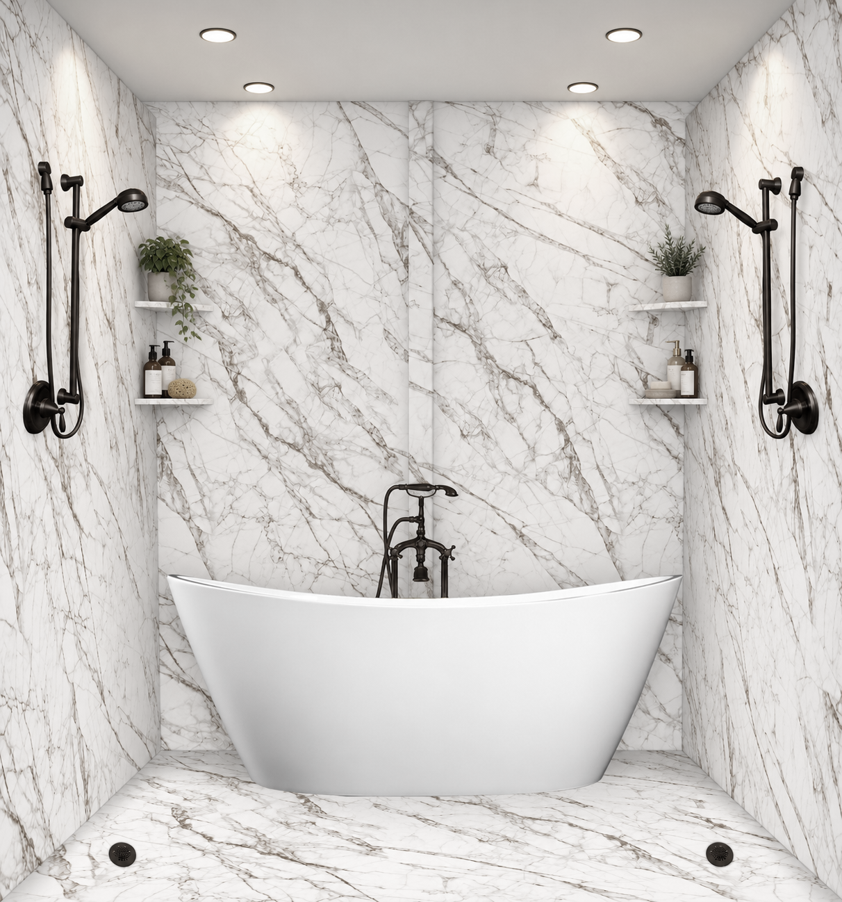 Palermo tub and shower wet room rendering