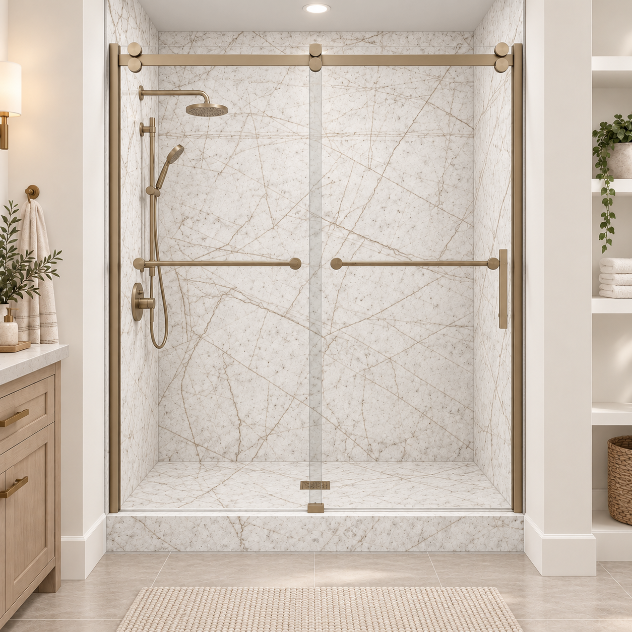 White Crystal shower rendering