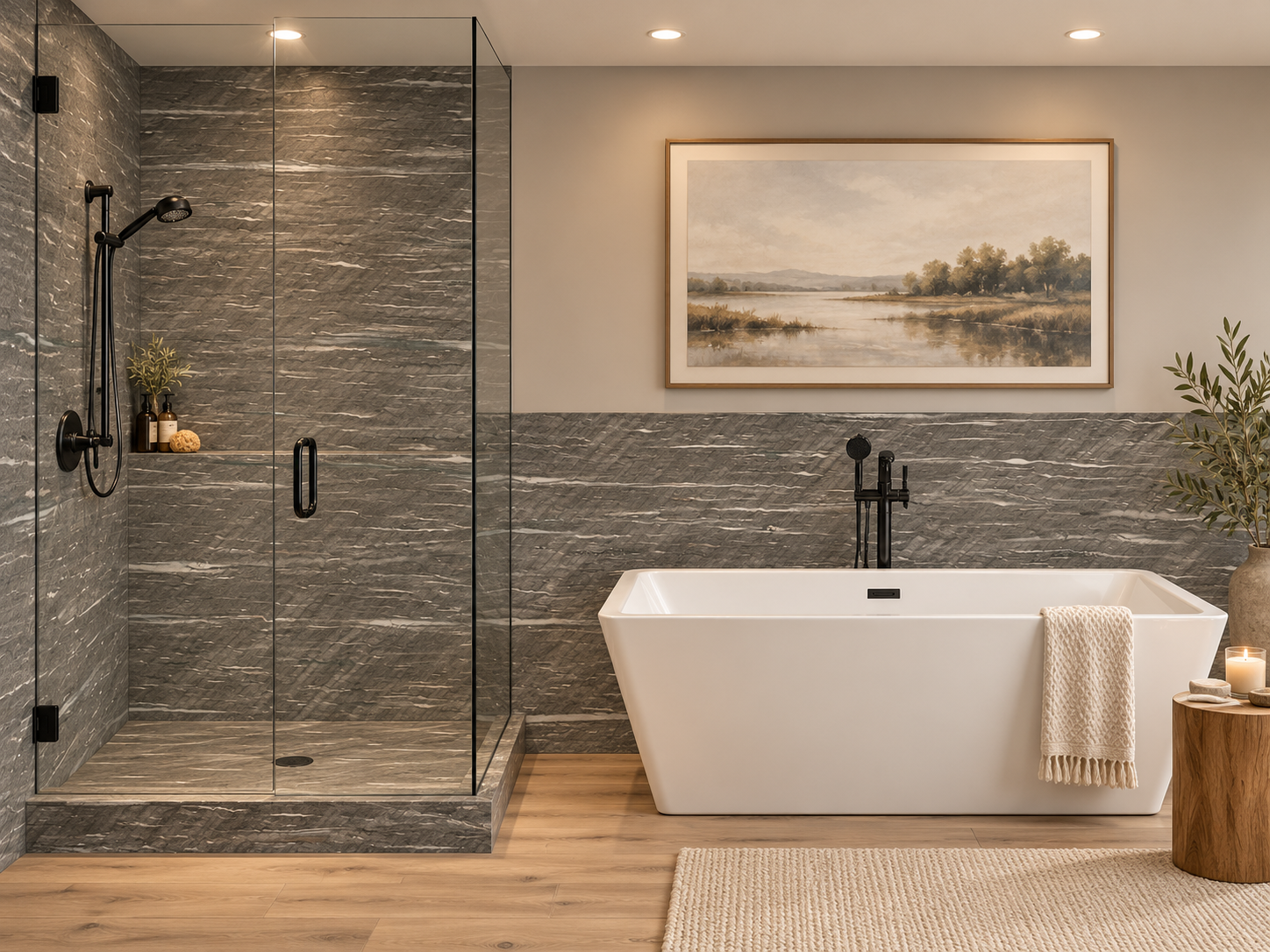 Interstellar 2 wall shower and wainscot rendering
