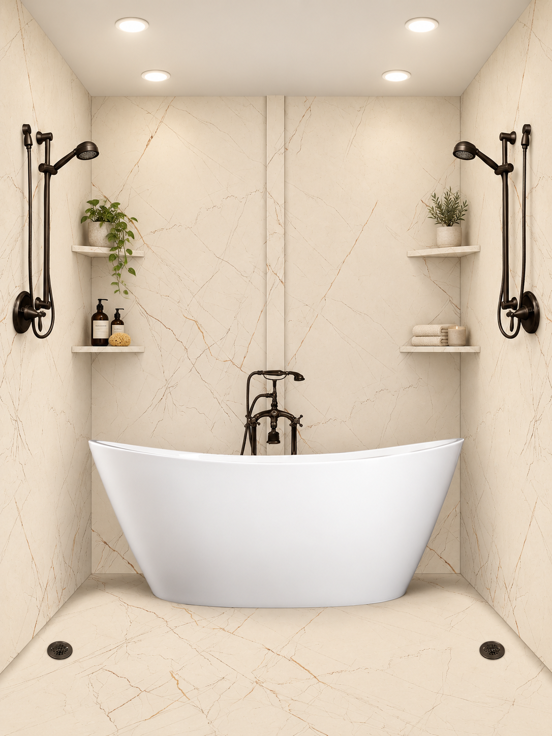 Winchester tub and shower wet room rendering