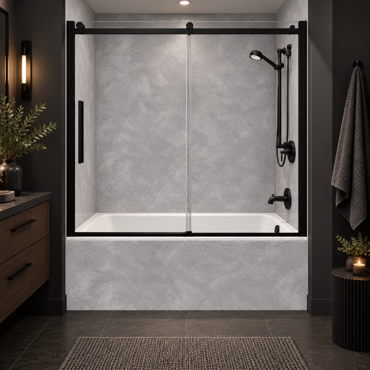 Washed Concrete tub surround rendering