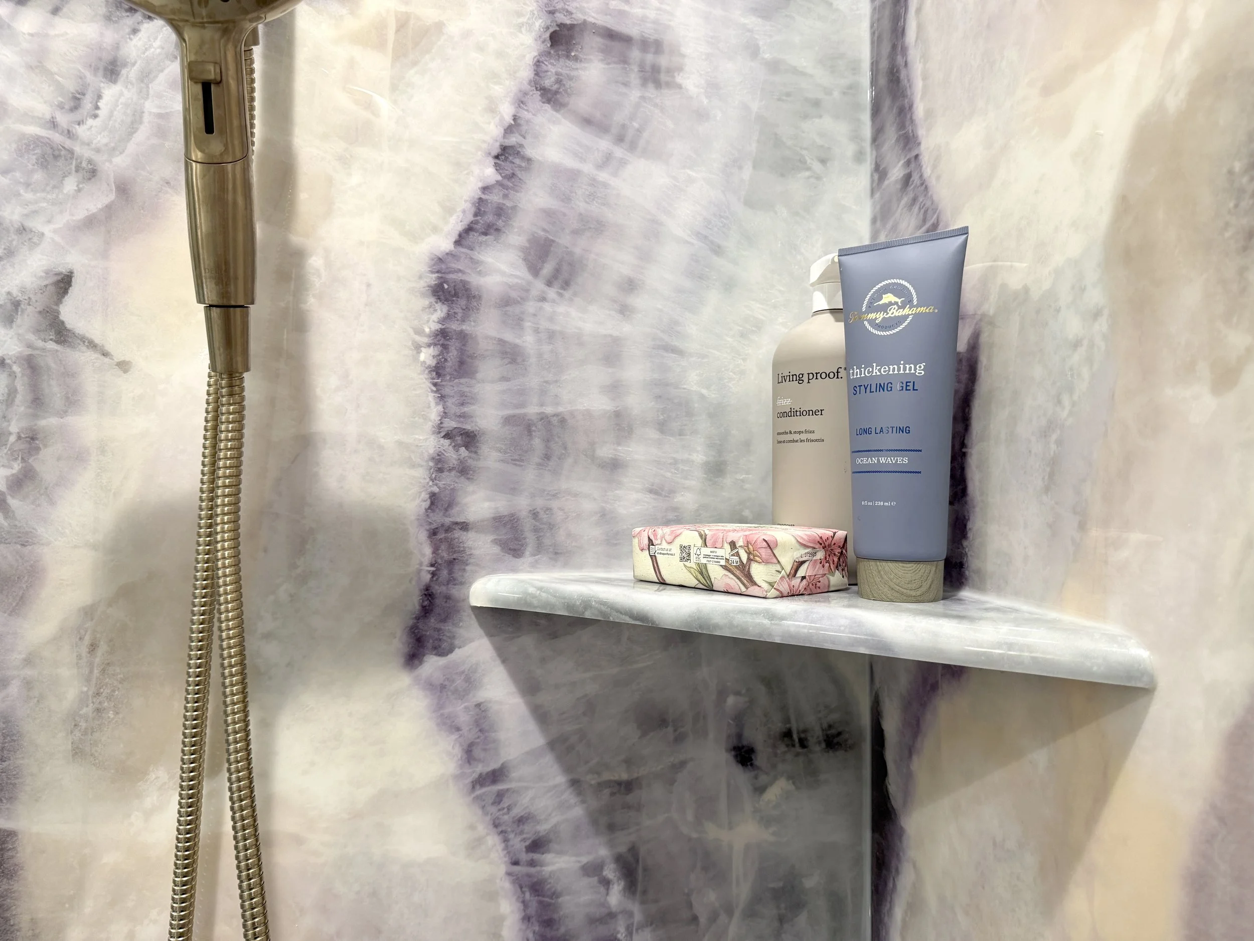 Amethyst shampoo shelf