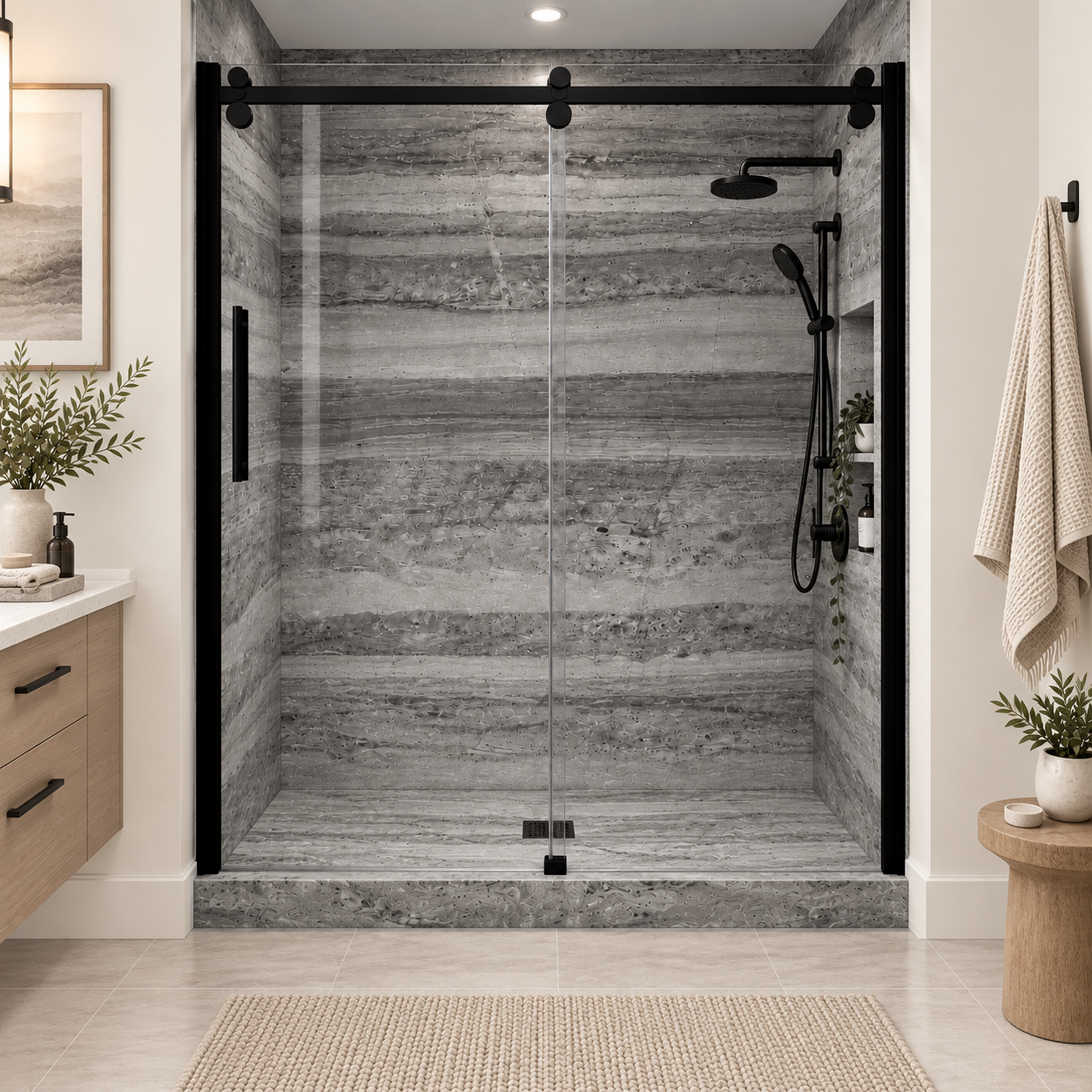 Stratus Gray shower rendering