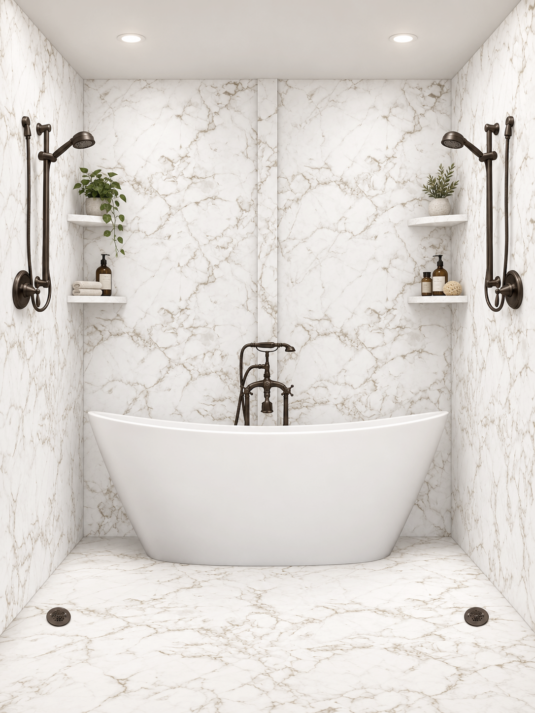 Juneau Oro tub and shower wet room rendering