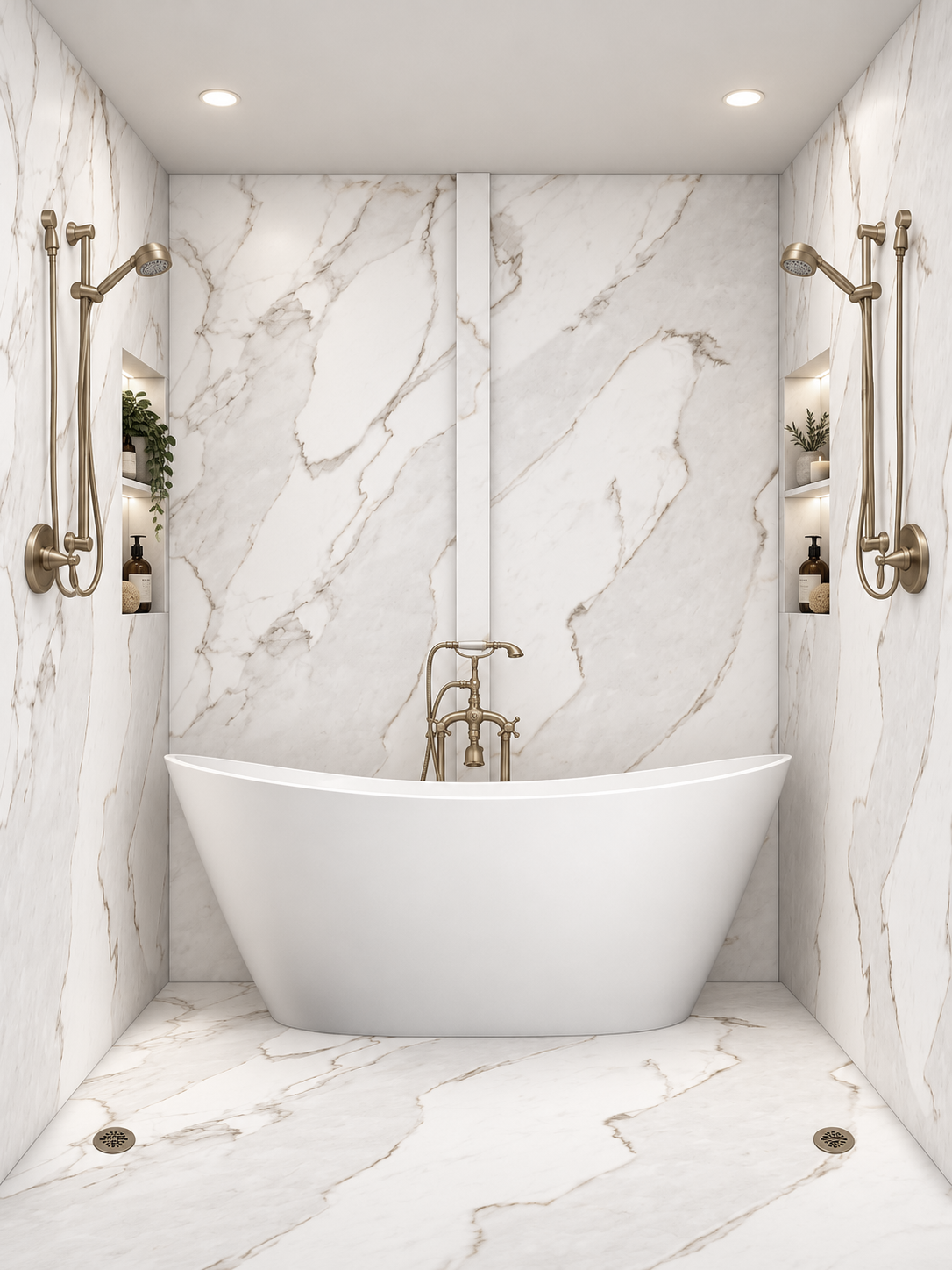 Aria tub and shower wet room rendering