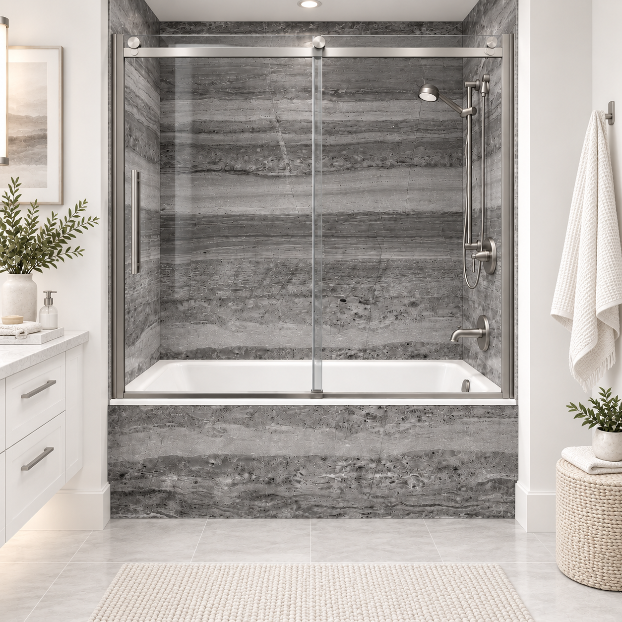 Stratus Gray tub surround rendering