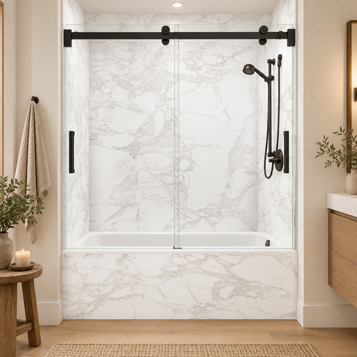 Calcutta White tub surround rendering