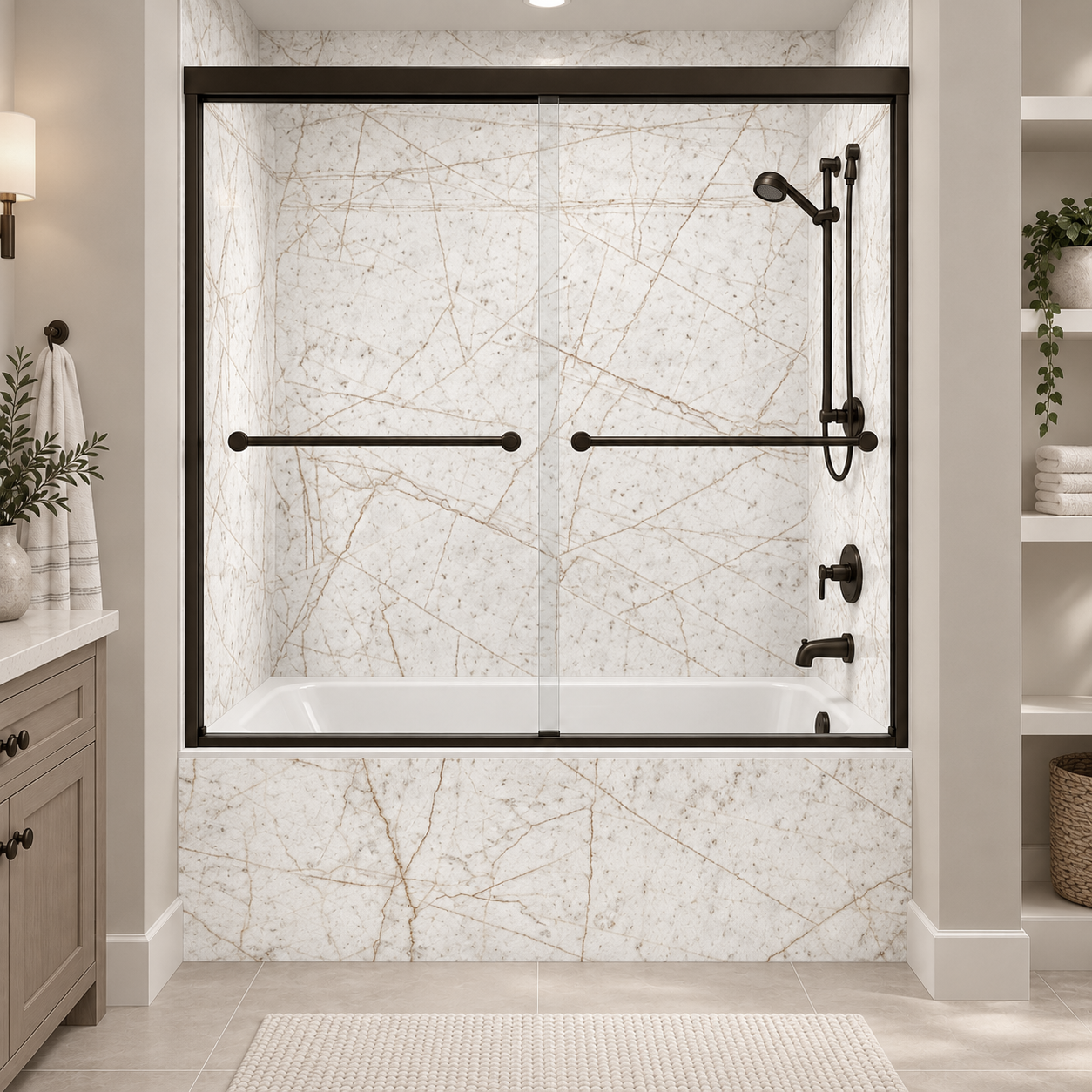 White Crystal tub surround rendering