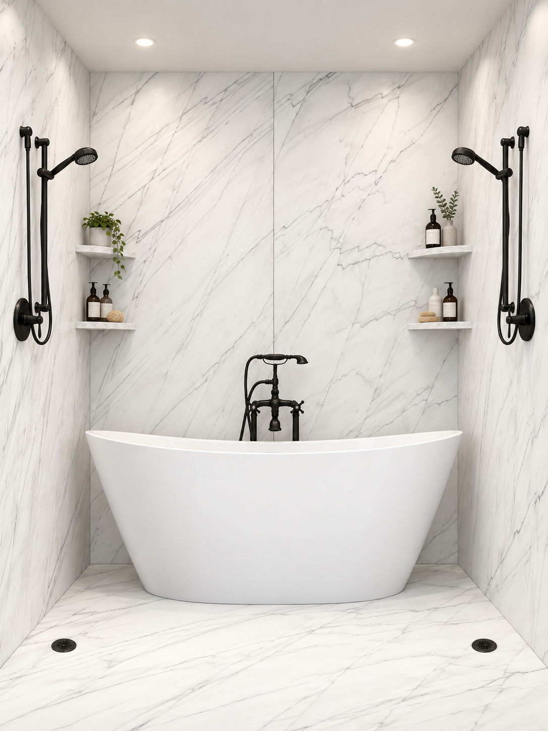 Ice cap tub and shower wet room rendering