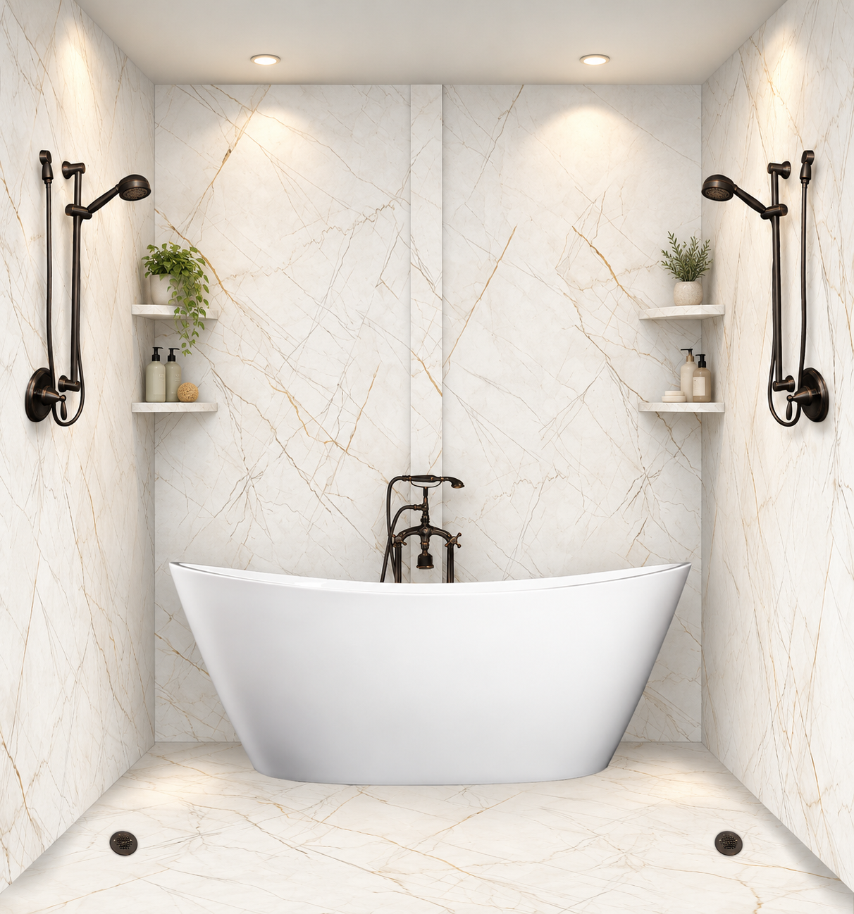 Manchester tub and shower wet room rendering