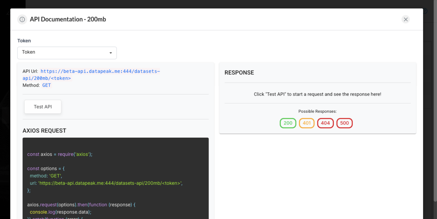 Testing the API