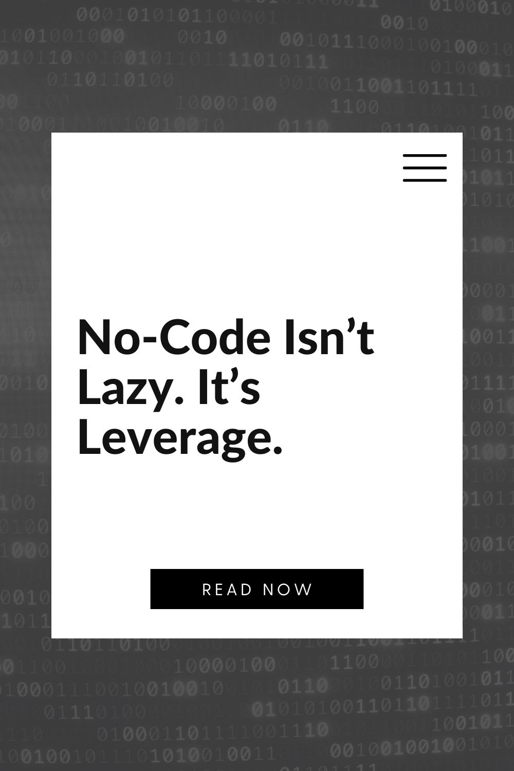 No-Code Isn’t Lazy. It’s Leverage.