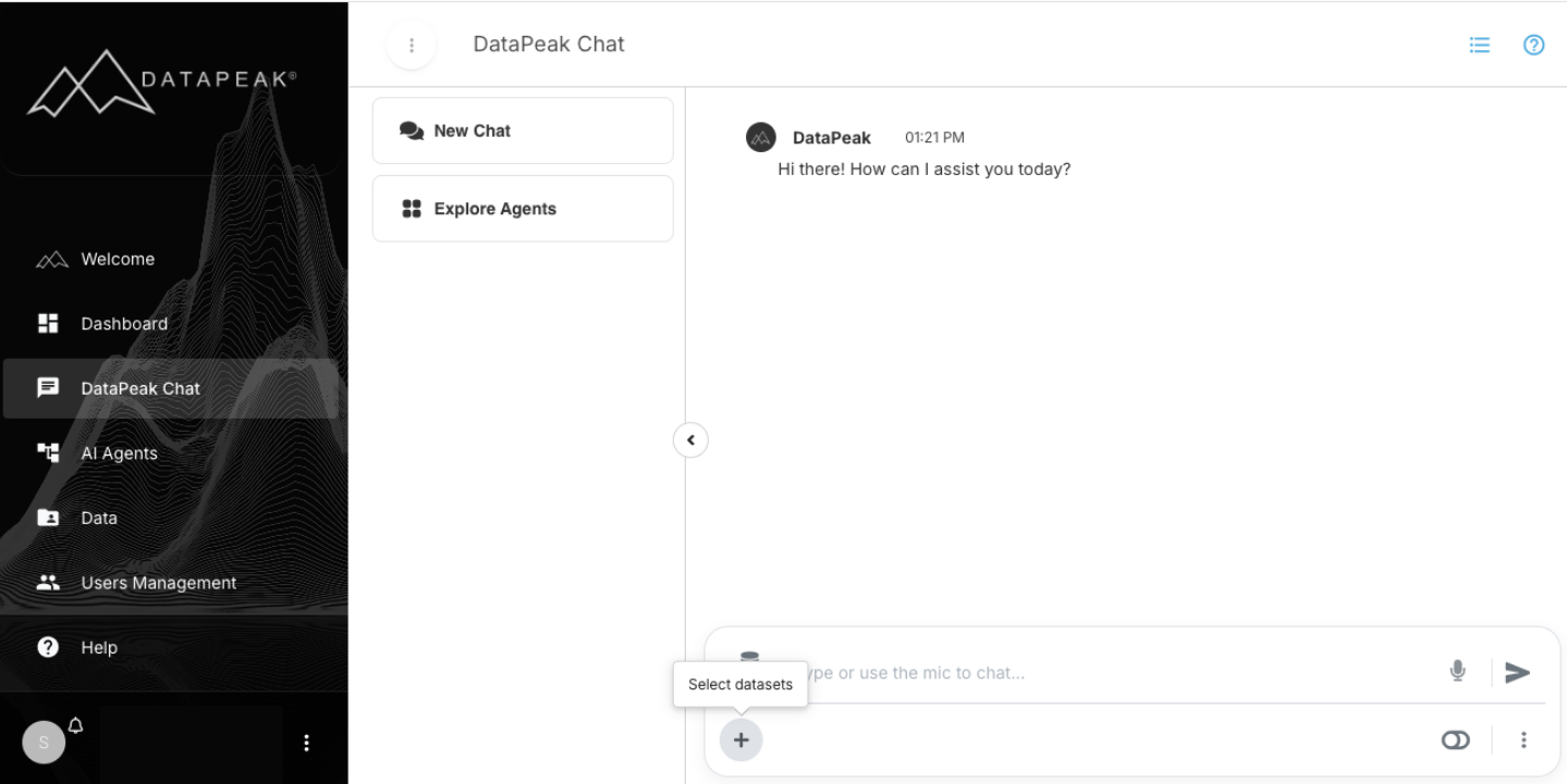 Upload Through DataPeak Chat